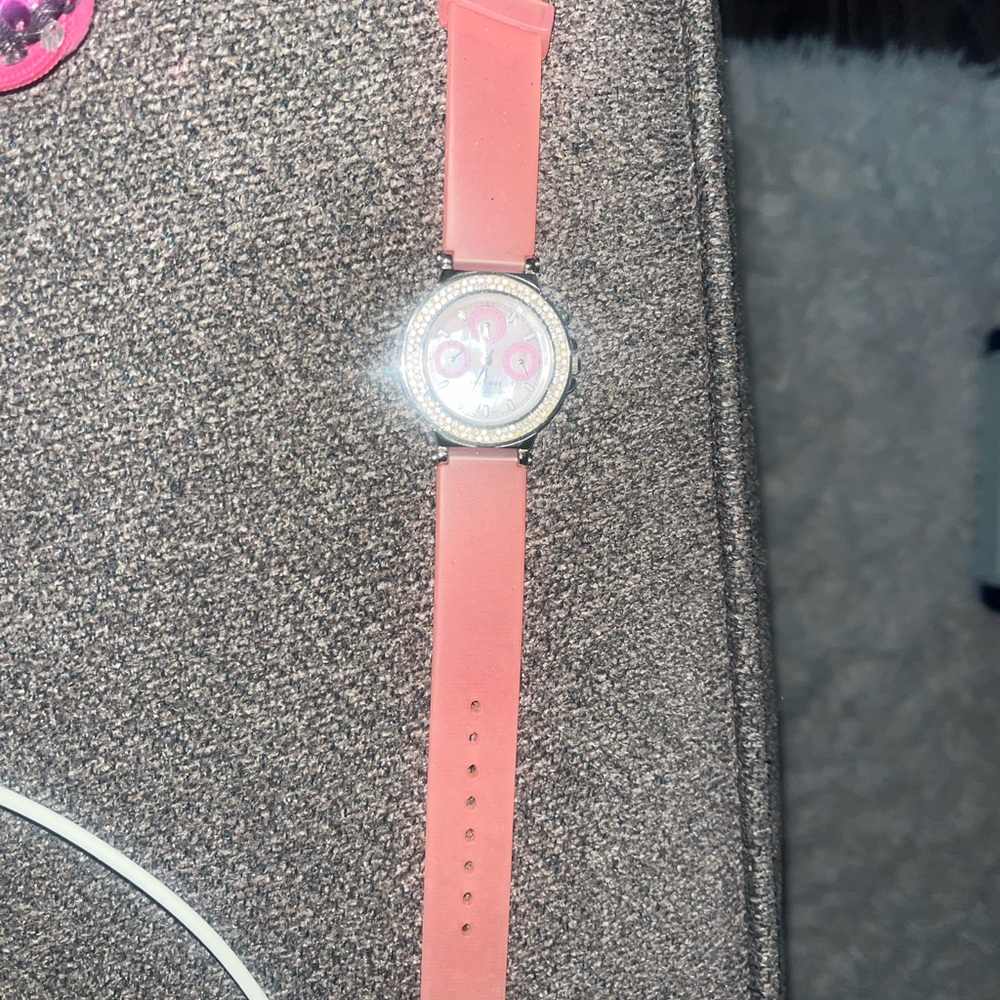 Women's Pink Crystal Accent Strap Watch